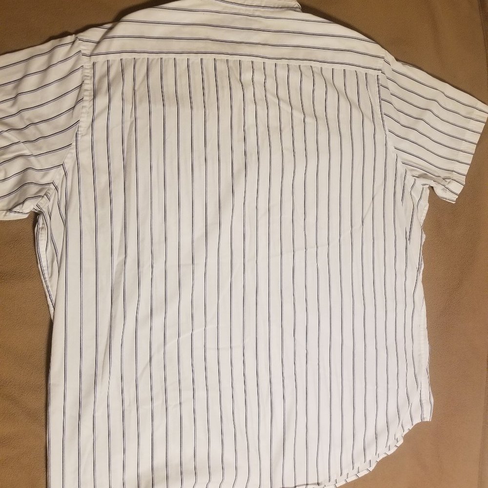 White with blue stripes Croft & Barrow men's XXL shirt - Picture 3 of 5